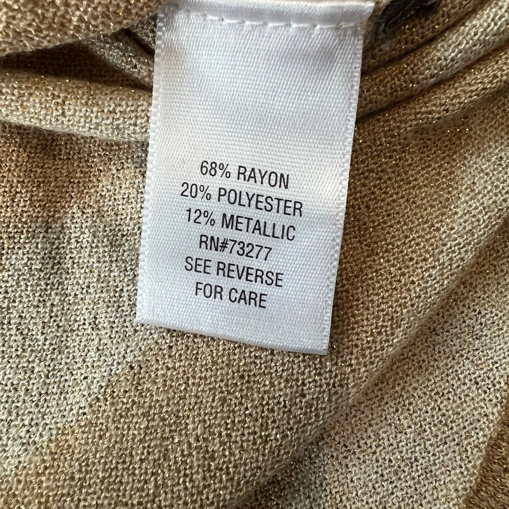 Dana Buchman gold strip knit blouse - Picture 5 of 6